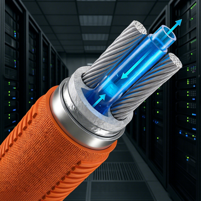 PrimePro Liquid-Cooled HPC Hybrid Cable | 48V-800V DC 1200A High-Current Link | IP68 Rated | AL-Foil Shielded | Integrated