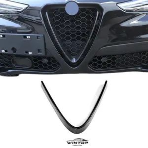 Auto Frontseite Carbonfaser-Kühlergrill Kühlergrillrahmen-Schnitt für Alfa Romeo Giulia Basis Limousine 2015 - 2018