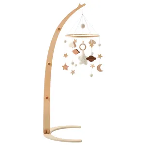 Supporto per campana in legno per bambini personalizzato fatto a mano Mobile per culla all'ingrosso staffa Cloud & Moon Star Nursery cellulari