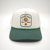 Gorra de golf OEM de moda casual con bordado de 5 paneles, unisex, con orificios cortados a láser y cuerda, gorras de béisbol deportivas personalizadas con estampado de leopardo, puntos, frutas y rombos.