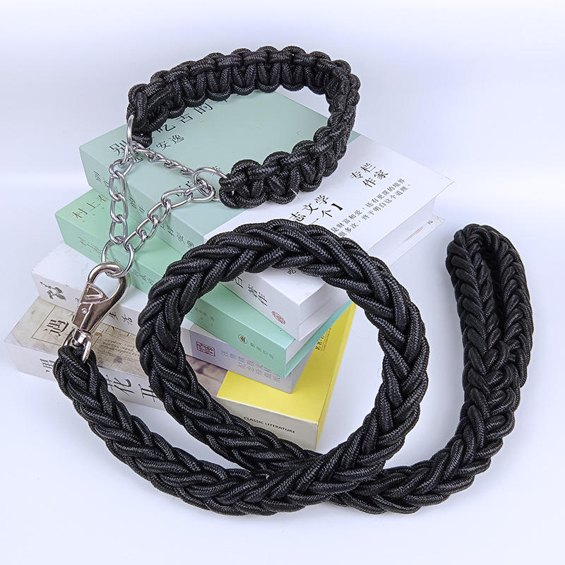 Laisse + collier noirs