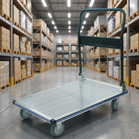 Chariot à plateforme pliable professionnel OEM à quatre roues FW-99B, capacité 250 kg, en aluminium, le plus vendu pour le shopping