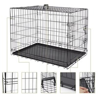 Cage pour chien de grande taille en métal, pliable, double porte, 48 pouces, design moderne et simple, écologique, avec conception empilable et boîte