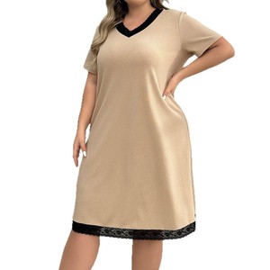 Camicia <span class=keywords><strong>da</strong></span> <span class=keywords><strong>Notte</strong></span> Oversize <span class=keywords><strong>da</strong></span> <span class=keywords><strong>Donna</strong></span> con Scollo a V, Vestito in Pizzo Primavera/Estate, Pigiama, Abbigliamento per Casa - Product Image 5