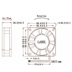 60 मिमी <span class=keywords><strong>12</strong></span> वोल्ट 24v कॉम्पैक्ट औद्योगिक अक्षीय शीतलन प्रशंसक 3 डी प्रिंटर अलमारियाँ में वेंटिलेशन और निकास के लिए अनुकूलन योग्य गंध समर्थन - Product Image 3