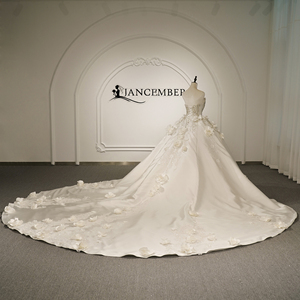Vestido de Novia con Cuentas Gt26074, Corsé con Pedrería, Apliques Florales 3D, Vestido de Novia con Cola Larga, Jancember - Product Image 5