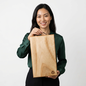 <b>Wooden</b> Rectangle Chopping Board With Handle Single <b>Piece</b> Kitchen Cutting Block Anti Slip - Product Image 1