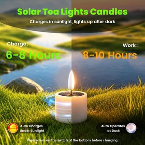 Lampes à LED solaires à effet de bougie, lumière jaune chaude, étanches, à commande par induction, lanternes suspendues pour la décoration extérieure de la maison - Product Image 2