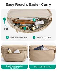 Bolsa de Cintura Acolchada, Duradera y Versátil, con Tela Suave y Correa Ajustable para una Organización sin Esfuerzo - Product Image 2