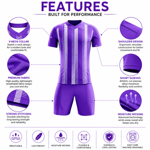 Uniforme de Fútbol Personalizable para Adultos Unisex, 100% Transpirable, Manga Corta con Impresión Digital, 100% Poliéster - Product Image 5