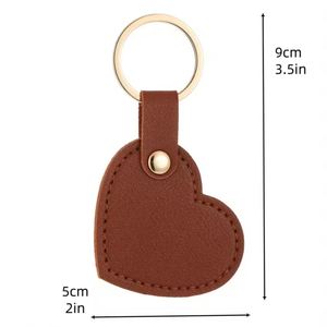 New Creative PU <b>Leather</b> Heart Keychain Simple Bag Pendant Cute Love Shape Couple Charm Fashion Accessories for Handbag Gift - Product Image 5