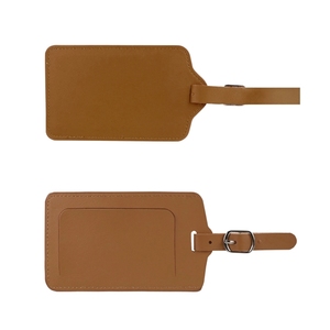 Custom PU Leather Luggage Tag Travel ID <b>Labels</b> Suitcase Name Tags Luggage Tags with Logo - Product Image 2