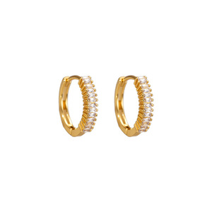 Boucles d'oreilles créoles en alliage de zinc plaqué or, forme géométrique, bijoux de fête - Product Image 4