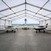 Hangar préfabriqué pour hélicoptères et avions, structure en alliage d'aluminium, entrepôt extérieur robuste, tente pour avions