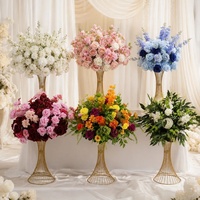 Bouquet de roses et de jacinthes artificielles de 40/60/80 cm, grande boule de fleurs, centre de table, couronne de bougies, décoration de mariage, chemin de table