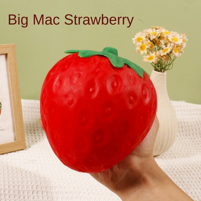 Wholesale TPE Jumbo Squishy Fruit Strawberry Sensory Fidget Toy Unisex 14+ Years High Resilience Quiet Use Stress Relief
