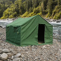 Tente de camping en toile grande capacité 3m x 4m, résistante au vent, robuste, pour glamping et safari, avec fenêtre en maille respirante, montage rapide individuel