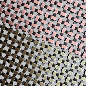 Maille métallique tissée architecturale en acier inoxydable à <span class=keywords><strong>double</strong></span> couche, maille métallique <span class=keywords><strong>rigide</strong></span> décorative pour armoires - Product Image 5