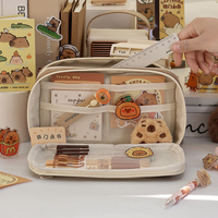 Trousse Scolaire Kawaii Multicouche Grande Capacité Mignonne pour Fille Simple, Fournitures de Papeterie Coréenne, Pochette à Crayons en Gros