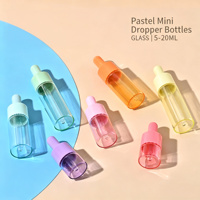 Flacon compte-gouttes en verre coloré transparent vide pour sérum de soin de la peau 5ml/10ml/15ml/20ml, pour huile essentielle, avec compte-gouttes coloré, 100 pièces