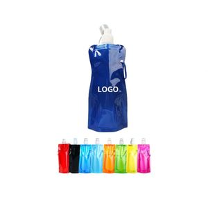 Botella de Agua Plegable Personalizada de PE de 483 ml, Botella de Agua Plegable Promocional para Campamento y Deportes - Product Image 1