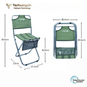 Chaise pliante d'extérieur en aluminium avec dossier en tissu Oxford, pour le camping et le jardin, design minimaliste, style décontracté - Product Image 3