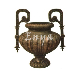 Ornement <span class=keywords><strong>de</strong></span> jardin vintage <span class=keywords><strong>en</strong></span> <span class=keywords><strong>fonte</strong></span> antique, vase <span class=keywords><strong>en</strong></span> forme d'urne <span class=keywords><strong>de</strong></span> style français avec poignées décoratives, grands pots et jardinières - Product Image 4