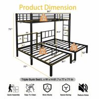Prix d'usine Métal Heavy Duty Double Deckers Fer Lit Superposé Enfants pour Adulte Queen Twin Loft Cadre de Lit