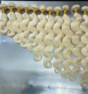 Letsfly 10A Blonde 613 #   Lots de cheveux humains vierges 10-30 pouces, lisses et soyeux, double trame, ondulés - Product Image 3