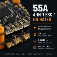 Contrôleur de vol Premium F405 F4 avec ESC 4-en-1 55A, module 30.5x30.5 2-6S à montage en surface UART/I2C/SPI pour drone de course FPV