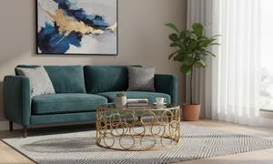 Mesa de centro moderna de vidrio personalizada con superficie de vidrio templado, mueble duradero para el hogar, la oficina y uso comercial. - Product Image 3