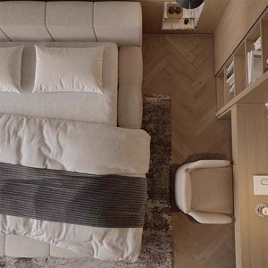 Lit de luxe pour chambre à coucher, meubles en tissu, lit <span class=keywords><strong>king</strong></span>-<span class=keywords><strong>size</strong></span> pour petits appartements, moderne et simple, lit double rembourré - Product Image 5