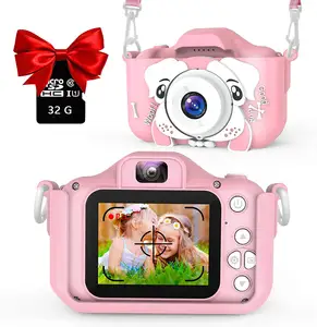 ילדים מצלמה עבור בנות צעצועי 1080P HD כפול עדשה, פעוט צעצועי וידאו מקליט 2 אינץ, ילדי דיגיטלי מצלמות יום הולדת לגיל