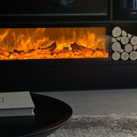 Cheminée électrique à flamme personnalisée avec insert chauffant intégré, LED intelligente, luxe, pour la maison, économie d'énergie, réglable