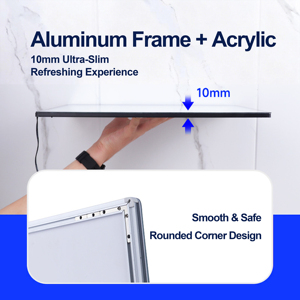 Marco <span class=keywords><strong>de</strong></span> póster LED <span class=keywords><strong>de</strong></span> alto brillo a todo color con forma rectangular redondeada para restaurante, cine, cafetería, caja <span class=keywords><strong>de</strong></span> luz publicitaria <span class=keywords><strong>de</strong></span> aluminio - Product Image 2