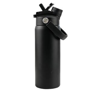 Bouteille d'eau isotherme sous vide à double paroi de 24 oz avec logo personnalisé, anti-fuite, pour le sport et les voyages, avec couvercle 2-en-1 à bec verseur et paille - Product Image 3