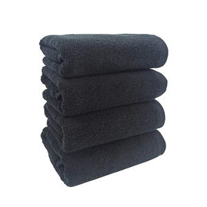 Serviettes de sport en coton biologique en vente <span class=keywords><strong>chaude</strong></span>, <span class=keywords><strong>serviette</strong></span> en coton noir avec logo personnalisé brodé - Product Image 6