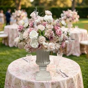 Venta al por Mayor de Centros de Mesa Realistas para Decoración de Bodas, Bola de Flores Artificiales Blancas de Champán de 70 cm - Product Image 1