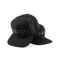 Vente en gros personnalisé 6 panneaux caoutchouc Patch Logo Flat Bord Gorras Laser Cut Hole Perforé Hat Mens Black Luxury Snapback Caps