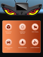 Lampe d'avertissement LED universelle dynamique solaire Devil Evil Eye Strobe, étanche, sans fil, pour pare-brise de voiture, lumière d'ambiance