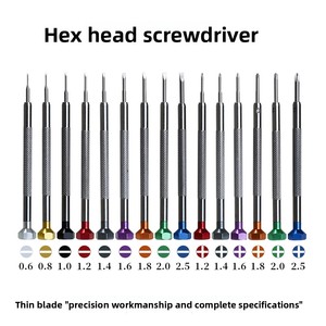 أدوات إصلاح الساعات، مفكات سداسية ومسطحة ومتقاطعة، مصنوعة من الكروم فاناديوم والفولاذ عالي السرعة، مجموعة كاملة - Product Image 1