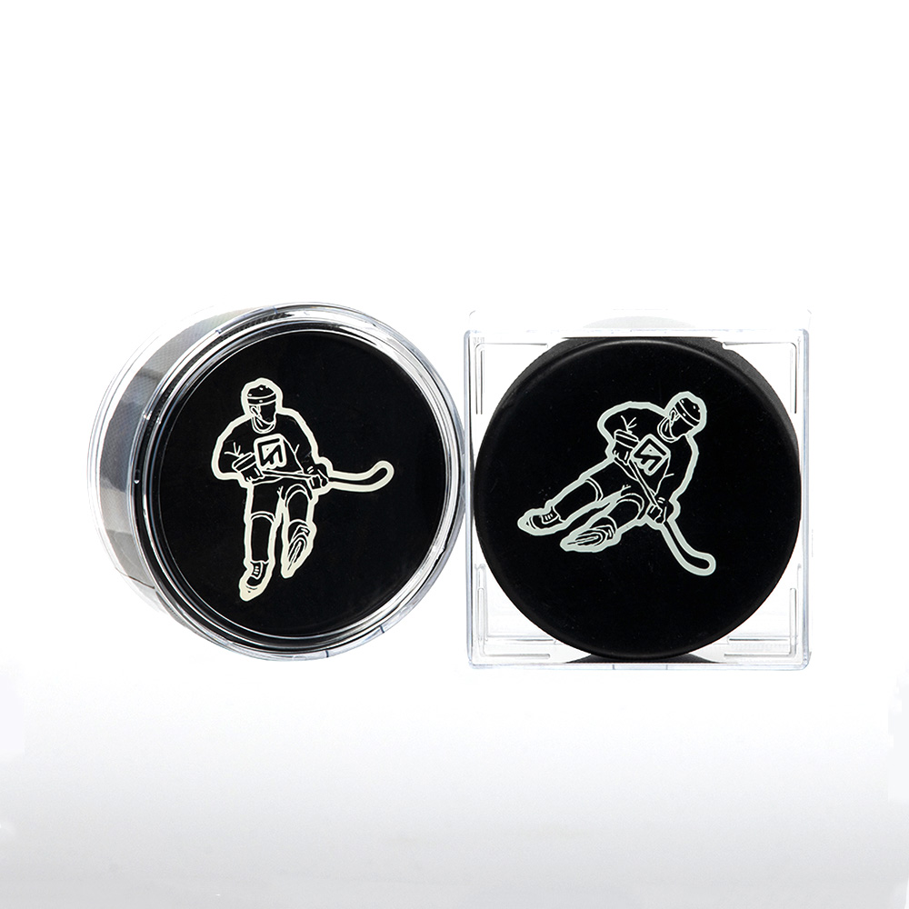 LuxRound Hockey Puck Display Case With Led Light Clear - View #4