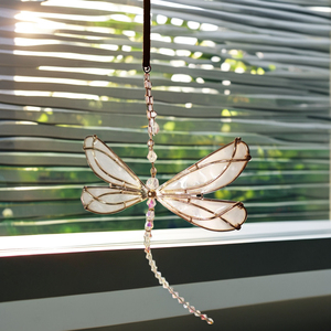 Mặt dây treo cửa sổ hình chuồn chuồn phong thủy hiện đại, cánh kim loại tinh xảo với pha lê bắt nắng, dành cho Giáng sinh - Product Image 5
