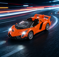 Voiture de sport RC à l'échelle 1:14, 4 canaux, avec lumière LED, batterie rechargeable, télécommande 27Mhz, voiture de course pour enfants, cadeau