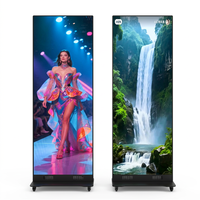 Pantalla LED móvil de aluminio fundido a presión P1.25 P1.8 P2 P2.5 P3, pantalla de empalme sin costuras, póster digital inteligente para promoción en tiendas