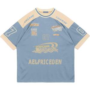 Alta calidad Unisex 100% algodón Jersey Knit camisetas de gran tamaño 3D gráfico Casual verano Tops Vintage Streetwear a granel personalizado - Product Image 5