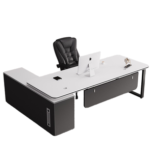 Venta caliente Escritorios de oficina modernos Diseños de madera simples Estilo de panel Muebles de oficina de fabricantes chinos Precios al por mayor en stock - Product Image 1