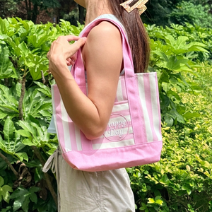 Bolsa de Compras de Lona a Rayas Estilo Trader Joe's, Personalizada con Bordado, Resistente, de Algodón, Ecológica, con Cinta - Product Image 3