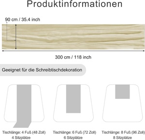 <span class=keywords><strong>Runner</strong></span> da Tavola in Garza Tessuta Stile Boho Tinta Unita <span class=keywords><strong>Beige</strong></span> 300x90cm per Matrimoni, Feste di Compleanno, Baby Shower, Eventi Natalizi - Product Image 4