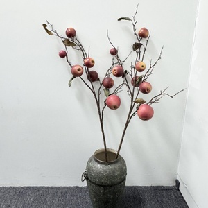 M571 árbol de manzana rojo decorativo artificial para Navidad para boda hogar Hotel restaurante decoración otoño diseño de seda - Product Image 1